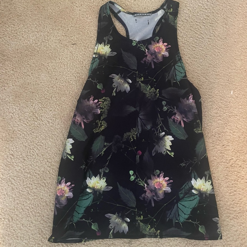 Oiselle floral high neck tank
